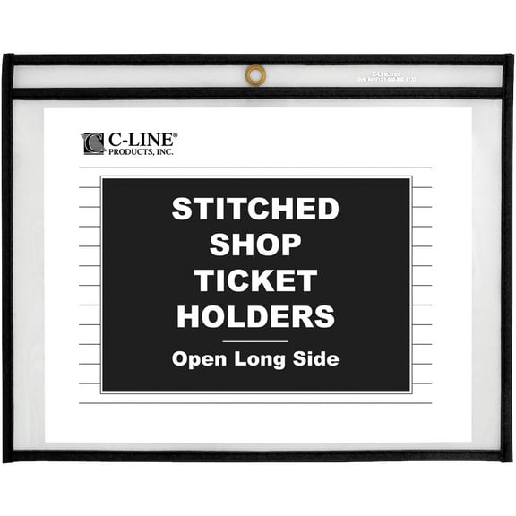 Shop Ticket Holders, Stitched, Sides Clear, 50 Sheets, 11 X 8 1/2, 25/box | Bundle of 5 Boxes