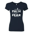 thumbnail image 2 of Wild Bobby, Faith Over Fear Psalm 118:6 White, Inspirational/Christian, Women Slim Fit Junior Tee, Navy, X-Large, 2 of 3