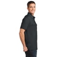 thumbnail image 3 of Port Authority Oxford Pique Double Pocket Polo-3XL (Black/ Monument Grey), 3 of 6