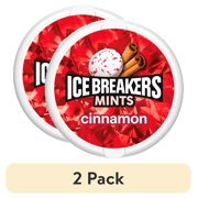 (2 pack) Ice Breakers Cinnamon Flavored Sugar Free Mints, Puck 1.5 oz