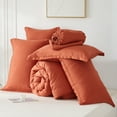 thumbnail image 6 of Davulos 7 Pieces Burnt Orange Comforter Set,Bed in a Bag Queen Size,Soft Lightweight Bedding for All Seasons with Comforter,Flat Sheet,Fitted Sheet,Pillowcases & Shams, 6 of 8