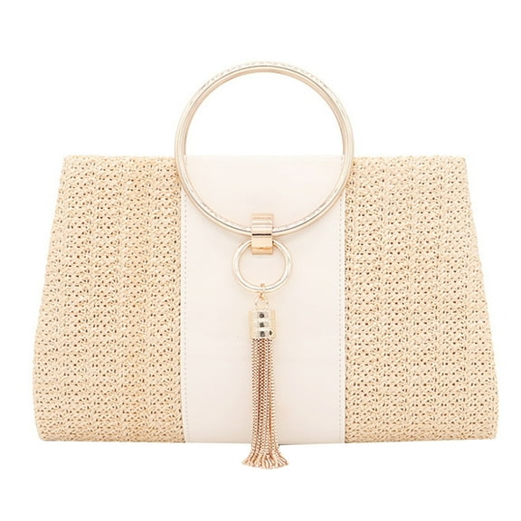 FENOHREFE Woven Shoulder Bag for Girl Women Formal Evening Purse Wedding Clutches Cocktail Prom Handbag Crossbody Bags