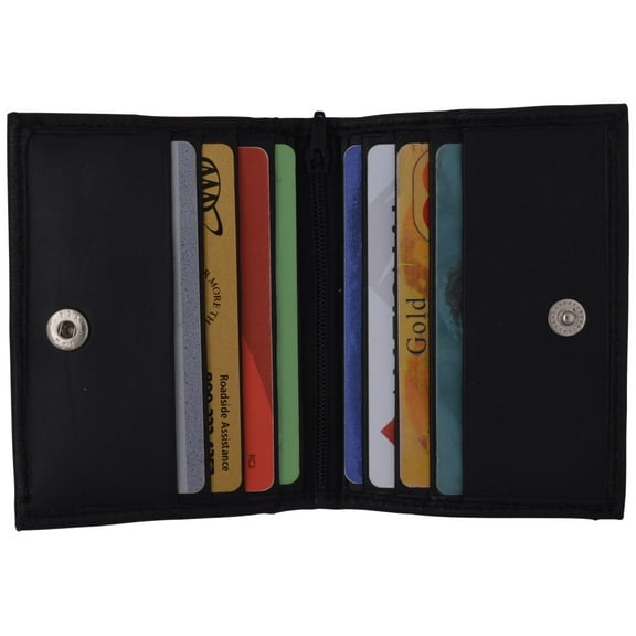 Marshal Wallet Genuine Leather Bi-Fold Credit Card Holder, Black