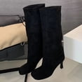thumbnail image 4 of Botas Largas Ante para Mujer Hasta La Rodilla Punta Cuadrada Antideslizantes Otoño E Invierno, 4 of 8