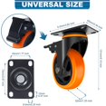 thumbnail image 2 of TAYLOON 4 Inch Caster Wheels Heavy Duty 2200lbs Swivel Casters Set of 4 with Safe Dual Locking Industrial Plate Casters Locking Casters Wheels for Furniture Workbench(Free Hardware Kit), 2 of 4