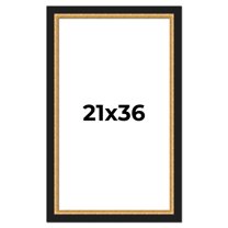 21x36 Frame Gold Real Wood Picture Frame Width 2.25 Inches | Interior Frame Depth 0.5 Inches |