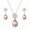 Purple, variant on 9-10mm Freshwater Purple Pearl Necklace and Earrings Set for Women 925 Sterling Silver Teardrop Pearl Jewelry
