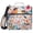 Abstract Birds and Flowers, variant on 3 Ring Zipper Binder with Shoulder Strap Waterproof Trapper Keeper 2 Inch D-Ring 500 Sheets Capacity Black Horse with Stars
