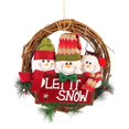 thumbnail image 4 of Bonito elemento de navidad para puerta de ratán de madera maciza, 8029 muñeco de nieve Feliz Sencillez, 4 of 5