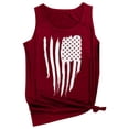thumbnail image 3 of Wang6 American Flag Tank Tops for Women Patriotic Shirt USA Flag Stars Stripes Print Sleeveless T-Shirt 4th of July Tee Shirts 0429liRed1 M, 3 of 4