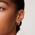 thumbnail image 2 of 14K Gold Plated Lightweight Chunky Open Hoops for Women | Trendy Gold Hoop Earrings, 2 of 2