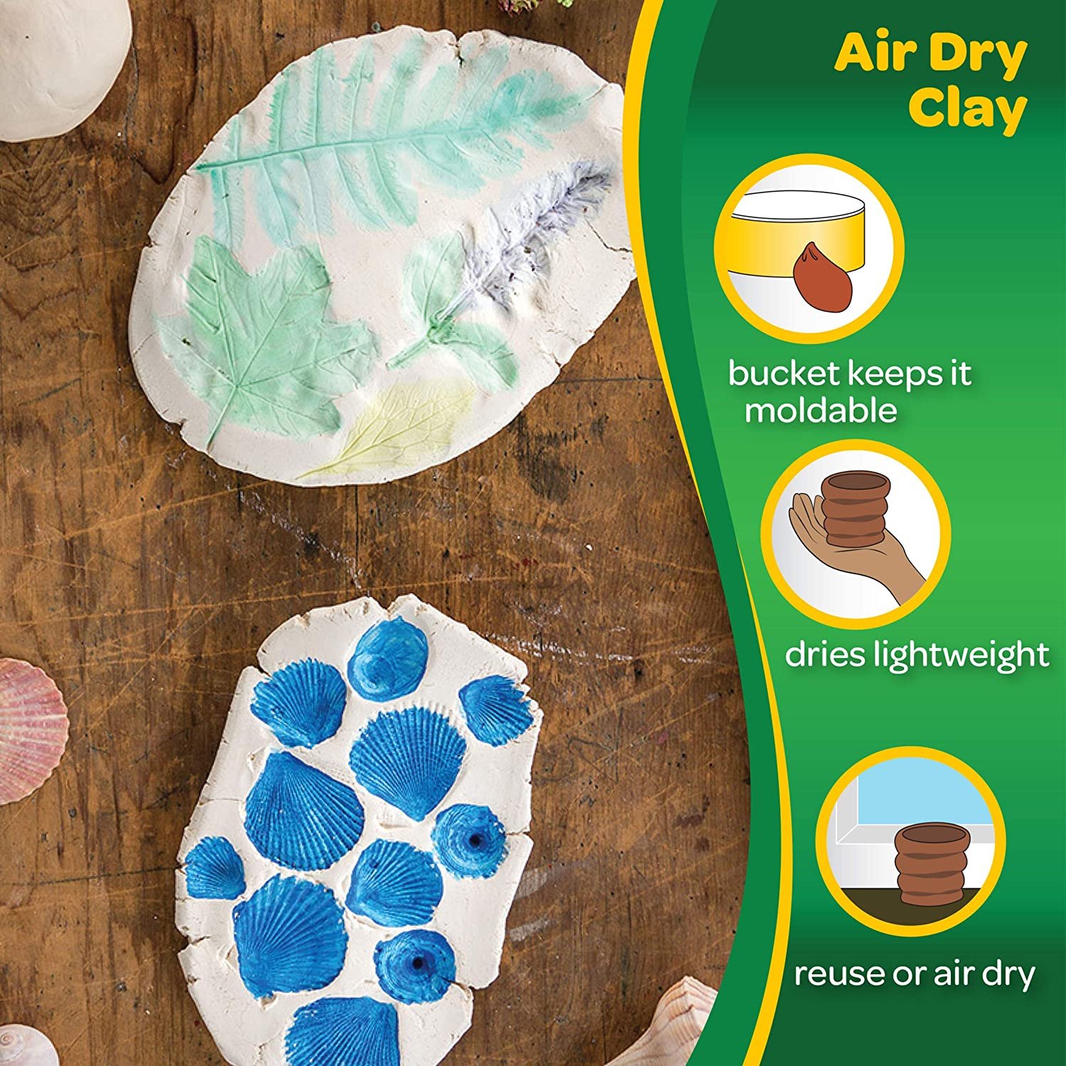 Crayola Air-Dry Clay, White, 2.5 Lb Resealable Bucket - image 5 of 11