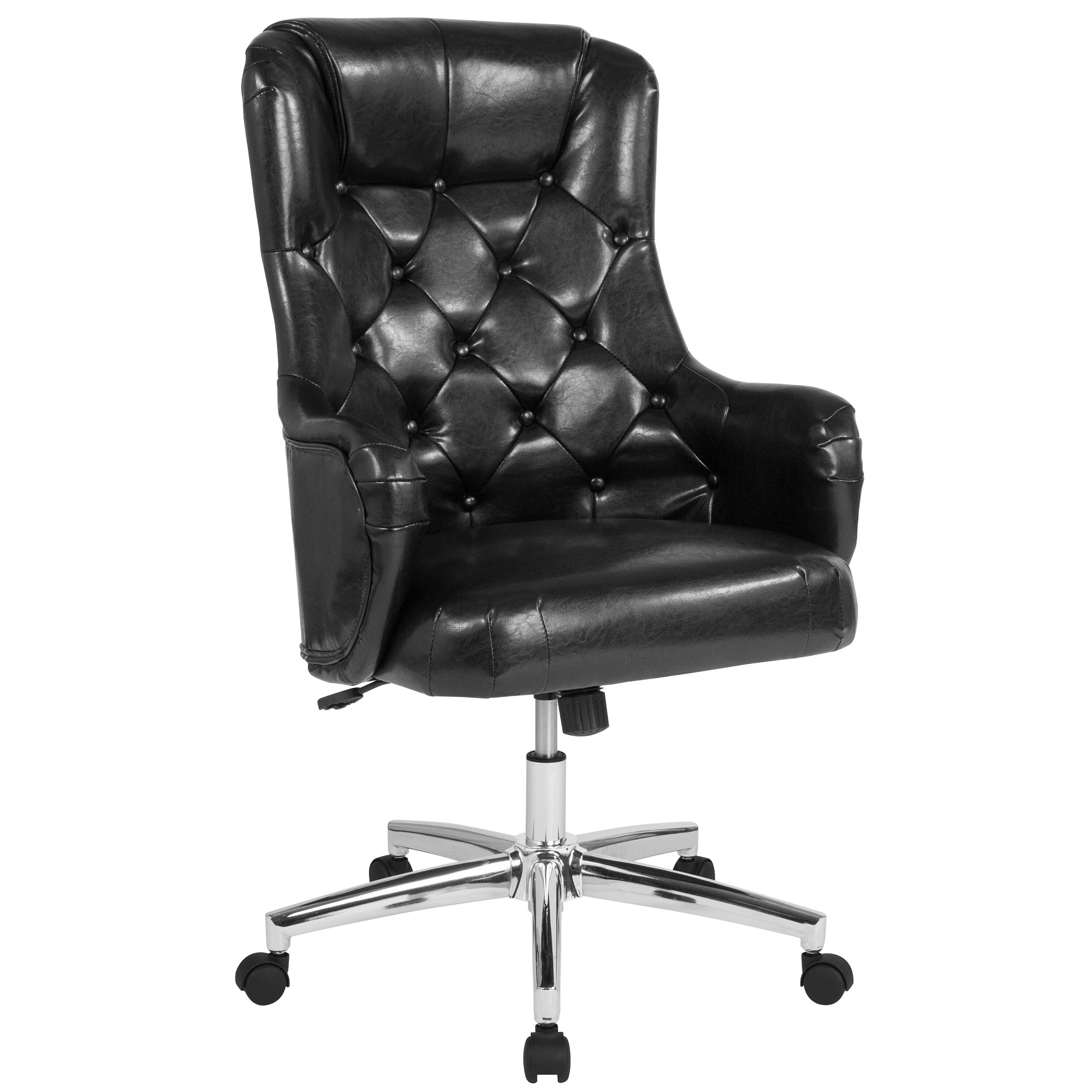 49" Black Upholstered High Back Home and Office Chair