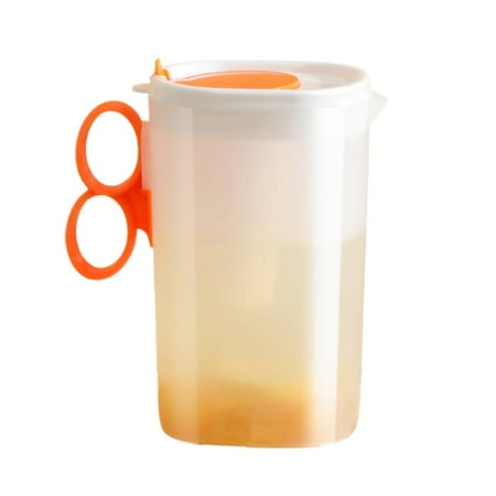 

Fattazi Plastic Water Pitcher With Flip Top Spout Lid Clear Slim Water Container For Fridge Door Juice Pitcher For Tea Lemonade Handmade Drinks Blue And