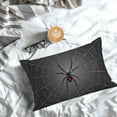 thumbnail image 5 of Pofeuu Black Spider On Web Print Polyester Microfiber Plush Pillowcases, Super Soft and Cozy Pillow Case Covers with Envelop Closure（Pillow core not included）-14"x20", 5 of 6