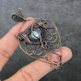 thumbnail image 4 of Natural Mosaic Jasper Gemstone Copper Wire Wrap Gift Jewelry Pendant 3.27", 4 of 4