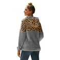 thumbnail image 6 of Shadoumai Leopard Print Hoodie For Women 1/4 Zipper Collar Top Double Sided Fleece Warm Jacket With Pockets Plus Size Clothes, 6 of 8