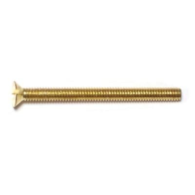 

#8-32 x 2 Brass Coarse Thread Slotted Flat Head Machine Screws (12 pcs.)