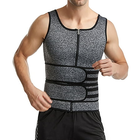 

TWIFER Mens Dress Shirts Men Vest Waist Trainer Adjustable Training Double Zip Body Shaper