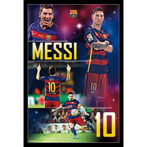 FC Barcelona - Lionel Messi 16 Laminated & Framed Poster Print (22 x 34 ...