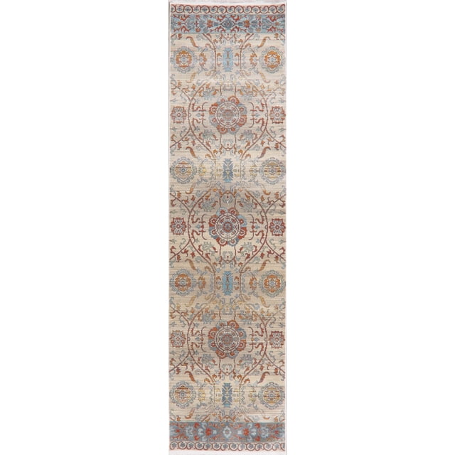 All-Over Floral Distressed Oriental Turkish Area Rug