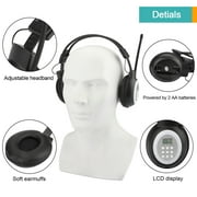 Personal FM Radio Headphones with Best Reception, TSV Wireless FM Radio Headset Ear Muffs Powered by AA Battery - Black