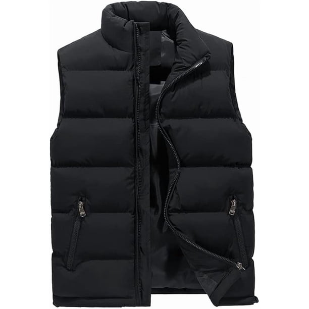 Chaleco térmico para hombre, chaqueta, abrigo, chaleco, plegable, ultraligero, con bolsillos y cremallera.
