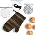 thumbnail image 5 of Brown Wooden Oven Mitts and Pot Holders Sets for Kitchen 4 Pcs 7"X11" Heat Resistant Baking Cooking, 5 of 6