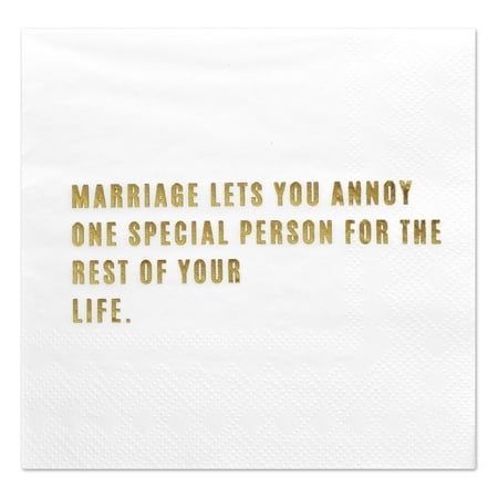 One Cocktail - Andaz Press One Special Person, Funny Quotes Cocktail Napkins, Gold Foil, Bulk 50-ct