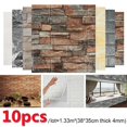 thumbnail image 2 of Pegatinas de pared 3D de espuma, papel tapiz con patrón de ladrillo de imitación para sala de estar, dormitorio, pared de TV, pegatinas autoadhesivas impermeables, 10 Uds., 2 of 4