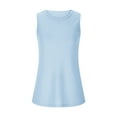 thumbnail image 6 of TKLPEHG Tank Top for Women Crew Neck Tunic Top Summer Clothes Lightweight Solid Color Loose Sleeveless T Shirt Fashion Casual Comfy Blouses (Light Blue,M), 6 of 7