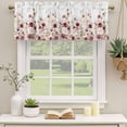 thumbnail image 3 of 2 Panels Red Spring Floral Valance for Windows, Elegant Pastoral Flowers Watercolor Light Filtering Kitchen Curtains, Rod Pocket Window Treatment Curtain Valances for Living Room Bedroom, 42"x12", 3 of 9