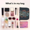 thumbnail image 3 of Makeup Bag Small Cosmetic Bags for Women Travel Toiletry Bag Zipper Pouch Purse Organizer Pouches, Snake Hand Bones Skull Flower, 3 of 7