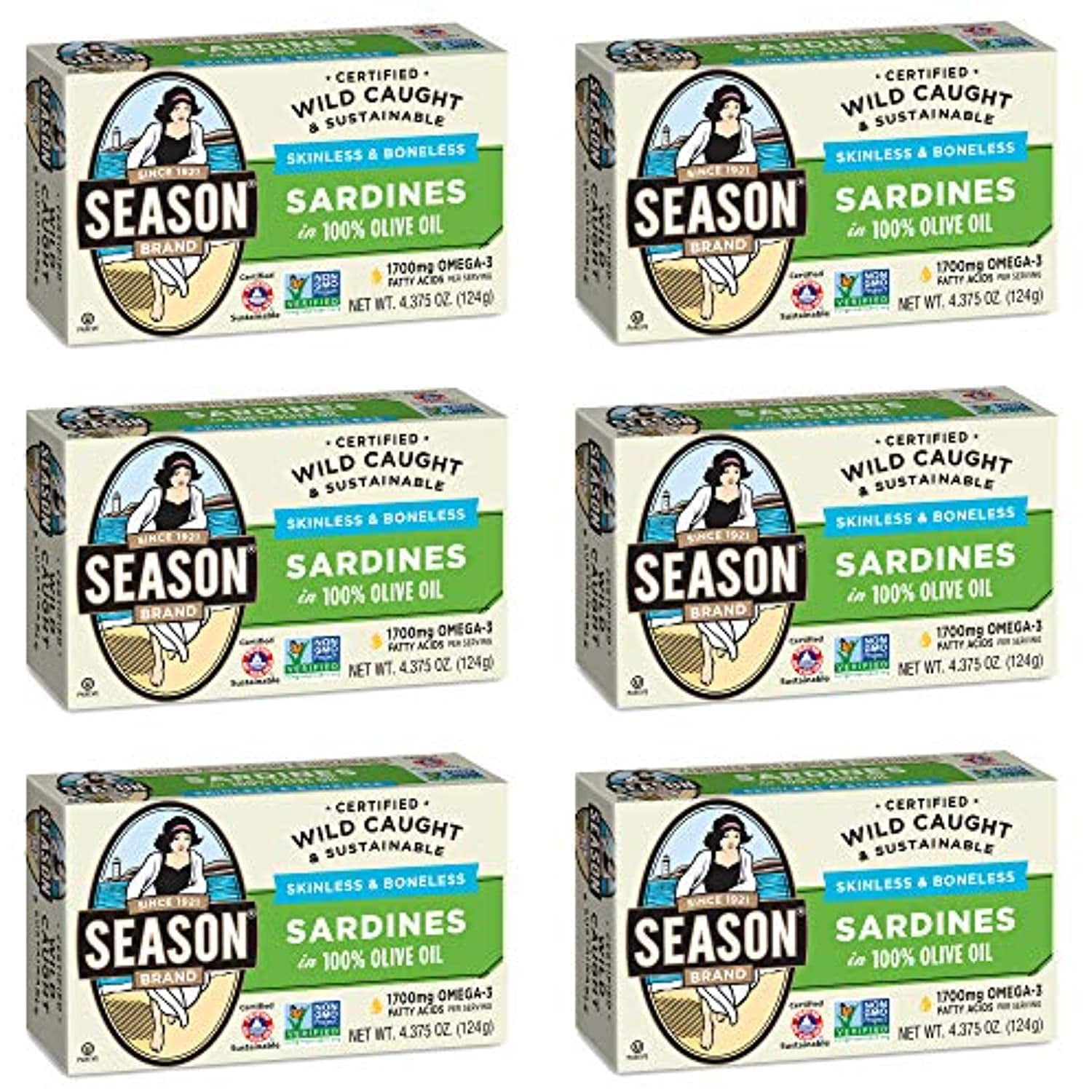 Season Sardines in Olive Oil Skinless & Boneless, Gluten Free, Keto