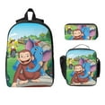 thumbnail image 2 of Curious George Three piece backpack set young backpack combination backpack lunch bag pencil case, 2 of 5