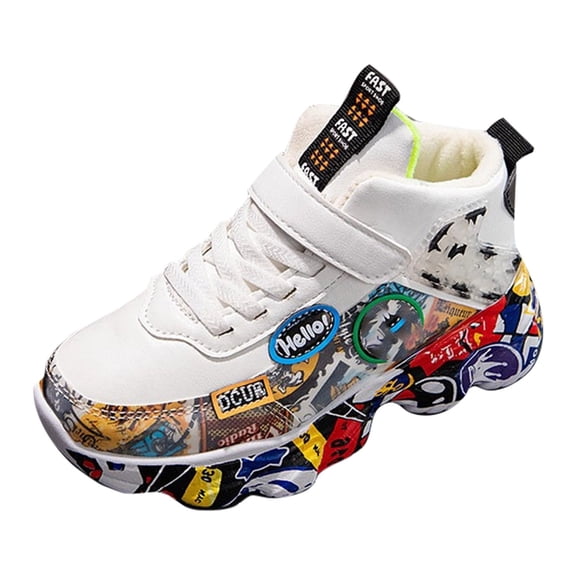 Chenyee Boys Leather Sneakers Kids Breathable Running Shoes Lightweight Athletic for Toddler