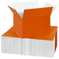 Ucanpack 25 Pcs Pack Shipping Boxes For Small Business, Made In USA- Orange Packing Boxes For Moving, 8x6x4" Corrugated Packaging Box, 1/8 Thick Cardboard Carton, Custom Shipping Box