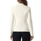 thumbnail image 3 of BLAZER DE TRABAJO CHIC PARA MUJERES INSPIRADOR CON SOLAPA Y MANGAS LARGAS, CHAQUETA DE TRAJE, COLOR CREMA BLANCO, TALLA XL, 3 of 6