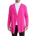 thumbnail image 5 of INSPIRE CHIC Men's Shawl Collar Drape Open Front Long Sleeves Hooded Cardigan L Rose Red, 5 of 6