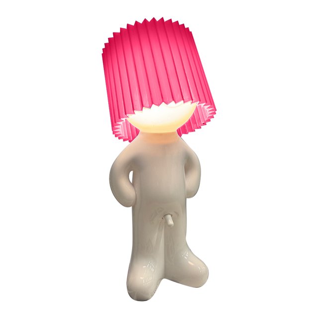 Lámpara Divertida La Mesita Noche Little Shy Man Lamps Con Pantalla para