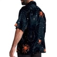 thumbnail image 3 of Cancer Constellation Men's Hawaiian Poplin Casual Printed Button Down Short Summer Beach Shirts, Unisex, 3 of 6