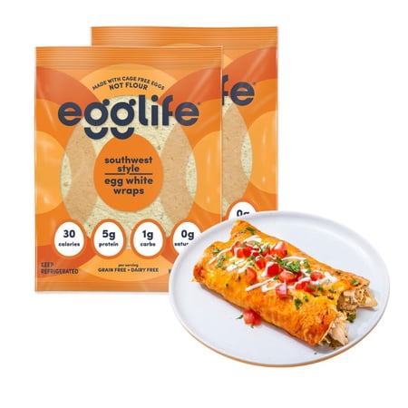 white wraps, Southwest, White Wraps, 12 Total Wraps (2-6 Packs) - Gluten Free, Dairy Free, No Flour, Sugar Free, Keto Friendly, Paleo, Low Net Carb, Protein Packed