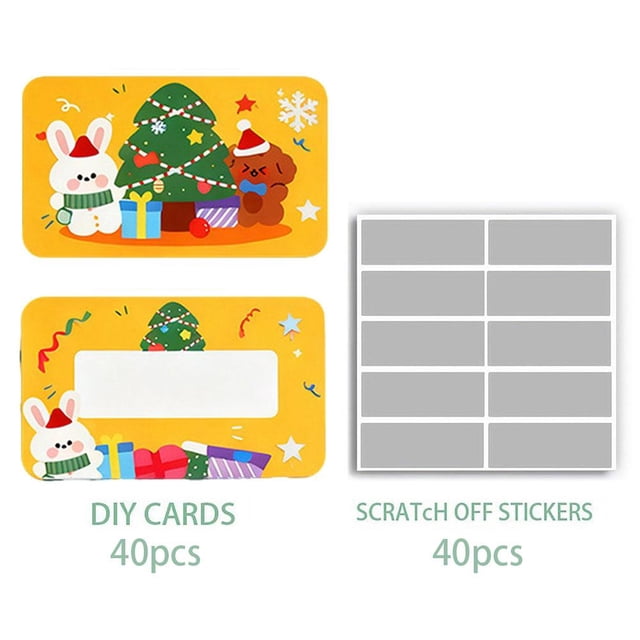 20pcs Christmas Scratch Cards Creative DIY Rewards for Elementary Students