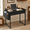 Black, variant on Kelno 32.5 Inch Small Desk with 2 Fabric Drawer Storage Bag Office Computer Desk Home Writing Desk Iron Headphone Hook Vanity Writing Table, Rustic Brown