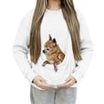 thumbnail image 4 of Duoif Chandails d'Automne pour Femmes, Haut de Mode pour Femmes - Chandail Décontracté à Col Rond avec Poche Chandail pour Femmes Blanc G, 4 of 7