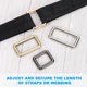thumbnail image 4 of Anillos Rectangulares de Metal Plano Uxcell, Hebilla de Cinta Cuadrada para Correa de Cuero, DIY Dorado Claro 3/4" / 19mm, 4 of 6