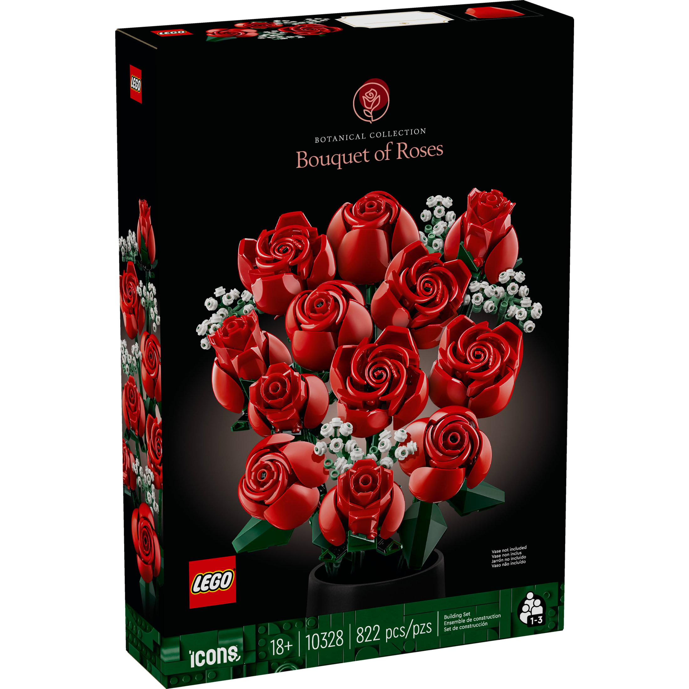 LEGO Botanicals Ramo de Rosas Artificiales - Flores Rojas Falsas Set de Construcción para Adultos, Mayores de 18 Años - Decoración para Mesa de Boda - Regalo para Bodas, Damas de Honor - 10328 2
