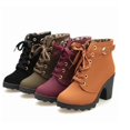 thumbnail image 3 of Ladies Chunky Heel Boots, Versatile Lace Up Style Great for Dating and Shopping Adventures, 3 of 5