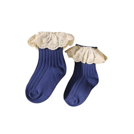 

Pudcoco Kid Ribbed Sock Pair Solid Color Middle Length Stockings