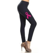 Women's Breast Cancer Awareness Ribbon Printed Leggings for Regular PLUS 3X5X